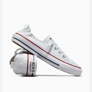 White Converse with scrunch back